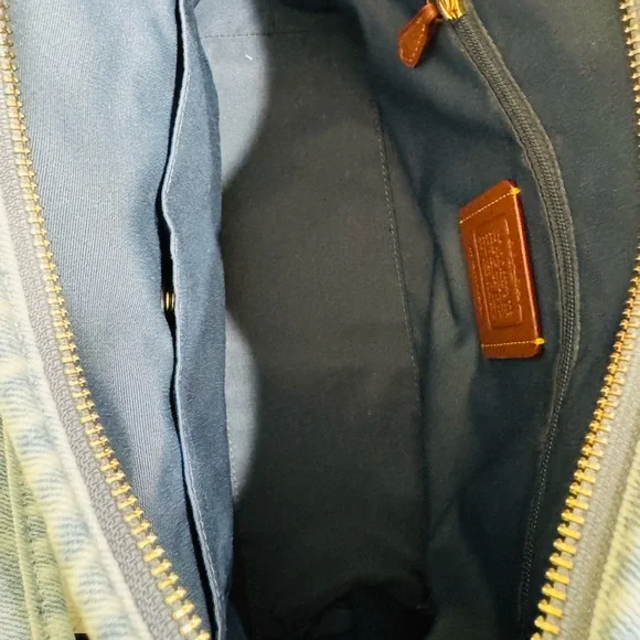 Coach Light Blue Denim Hobo with Gold Hardware WITHOUT CHARMS - Picture 5 of 5